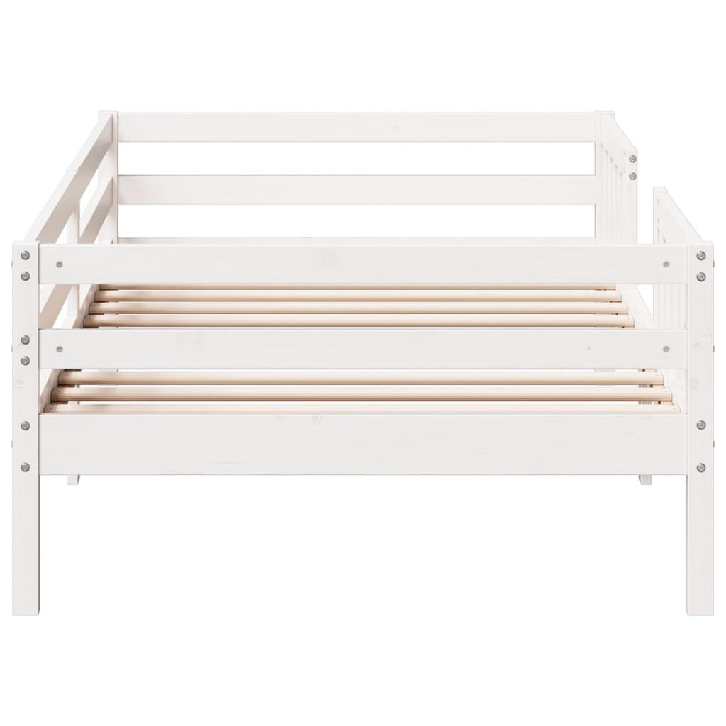 Bed Frame White 75x190 cm Small Single Solid Wood Pine